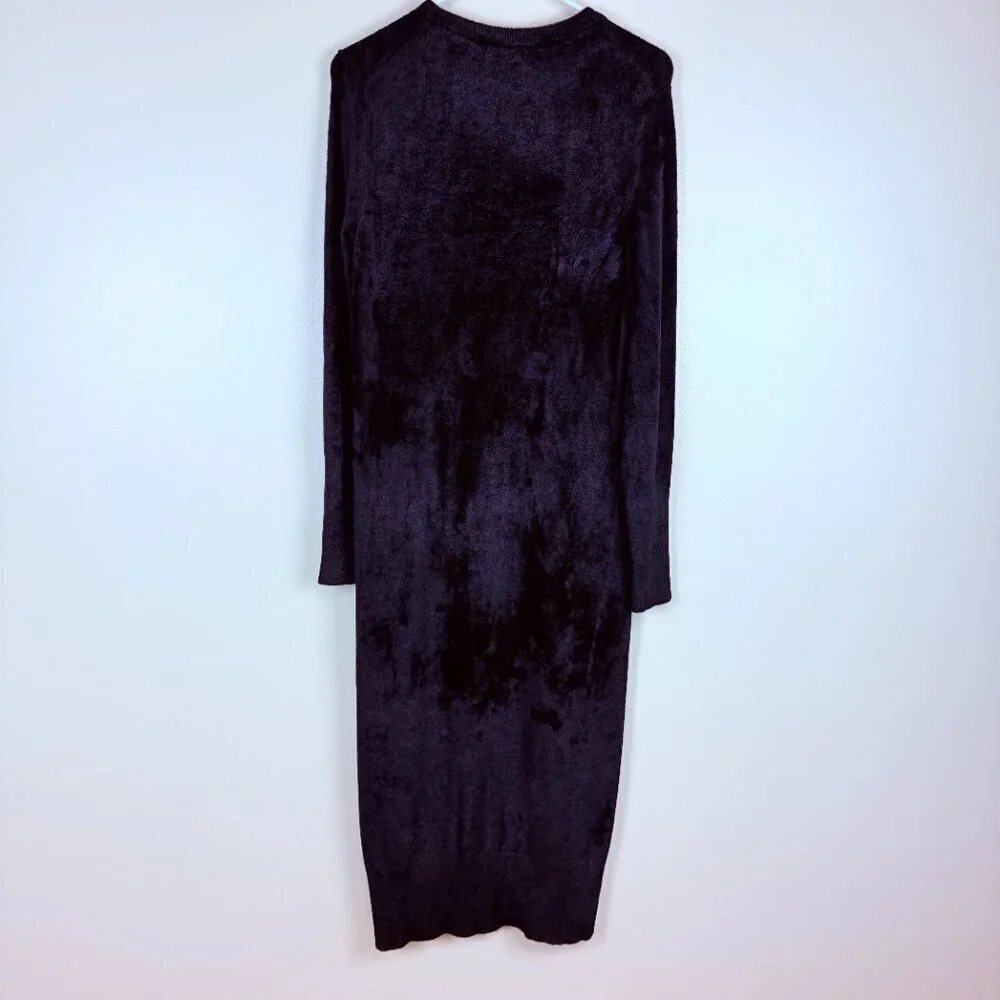 NWT Lafayette 148 New York Soft Italian-Yarn Sweater Maxi Dress  Black, Size M